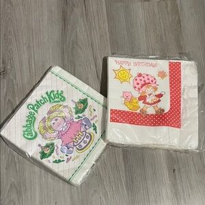 Vintage Cabbage Patch Kids and Strawberry Shortcake Napkins